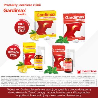 Gardimax Medica Spray (20 mg + 5 mg)/10 ml, aerozol do stosowania w jamie ustnej, 30 ml - 6 - zdjęcie produktu