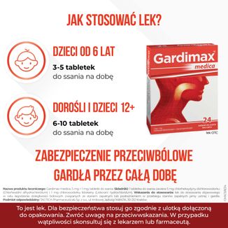 Gardimax Medica 5 mg + 1 mg, 24 tabletki do ssania - 5 Gardimax Medica 5 mg + 1 mg, 24 tabletki do ssania - 5 - zdjęcie produktu