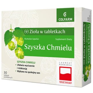 Zioła w tabletkach Szyszka chmielu, 30 tabletek powlekanych - zdjęcie produktu