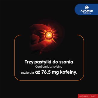 Cardiamid z kofeiną, 8 pastylek do ssania - 3 - zdjęcie produktu