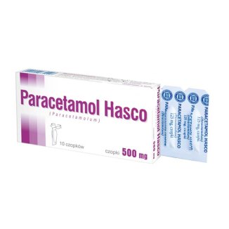 Paracetamol Hasco 500 mg, czopki, 10 sztuk - zdjęcie produktu