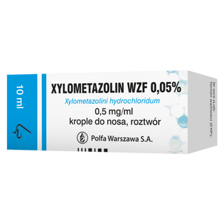 Xylometazolin WZF 0,05%, krople do nosa, roztwór, 10 ml - zdjęcie produktu