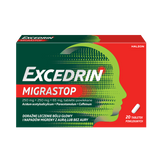 Excedrin Migra Stop 250 mg + 250 mg + 65 mg, 20 tabletek powlekanych - miniaturka zdjęcia produktu