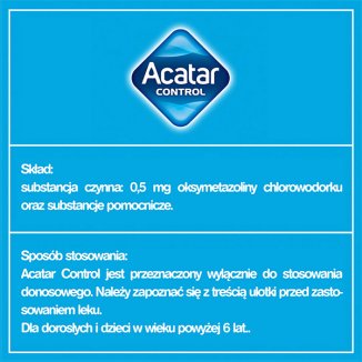 Acatar Control 0,5 mg/ ml, aerozol do nosa, roztwór, 15 ml - 4 - zdjęcie produktu