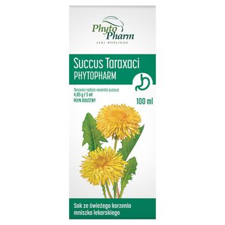 Succus Taraxaci Phytopharm 4,85 g/ 5 ml, płyn doustny, 100 ml - zdjęcie produktu