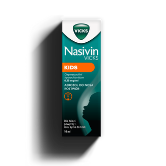 Nasivin Vicks Kids 0,25 mg/ml, aerozol do nosa, dla dzieci od 1 do 6 lat, 10 ml - 2 - zdjęcie produktu