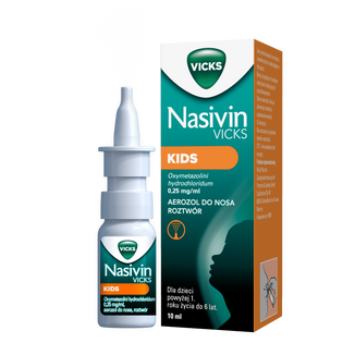 Nasivin Vicks Kids 0,25 mg/ml, aerozol do nosa, dla dzieci od 1 do 6 lat, 10 ml - 3 - zdjęcie produktu