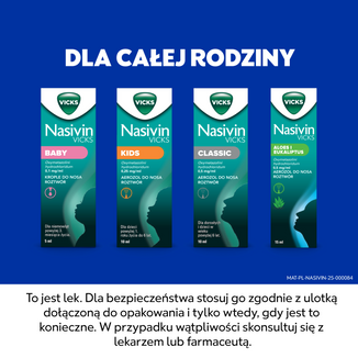 Nasivin Vicks Classic 0,5 mg/ ml, aerozol do nosa dla dorosłych i dzieci od 6 lat, 10 ml - 10 - zdjęcie produktu