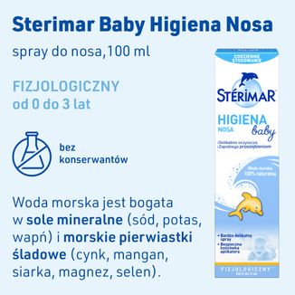 Sterimar Baby Higiena Nosa, spray fizjologiczny do nosa od 0 do 3 lat, 100 ml - 2 - zdjęcie produktu