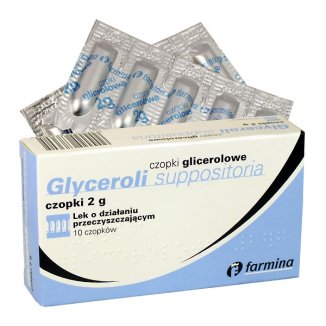 Farmina Glyceroli Suppositoria 2 g, czopki glicerolowe, 10 sztuk - zdjęcie produktu