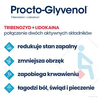 Procto-Glyvenol (50 mg + 20 mg)/ g, krem doodbytniczy, 30 g USZKODZONE OPAKOWANIE - 5 - zdjęcie produktu