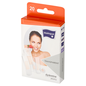 Matopat Transparent, plastry z opatrunkiem, dyskretne, 20 sztuk - 2 - zdjęcie produktu