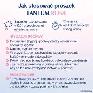 Tantum Rosa 53,2 mg/g, proszek do sporządzania roztworu do irygacji pochwy, 10 saszetek - 5 - zdjęcie produktu