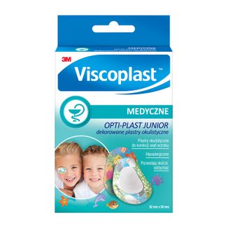 Viscoplast Opti-plast Junior, plastry okulistyczne dla dzieci, dekorowane, 62 mm x 50 mm, 10 sztuk - zdjęcie produktu
