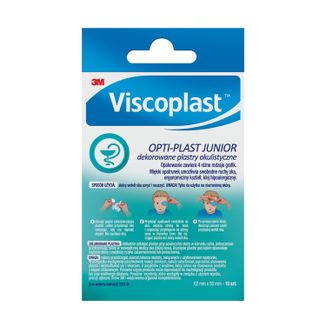 Viscoplast Opti-plast Junior, plastry okulistyczne dla dzieci, dekorowane, 62 mm x 50 mm, 10 sztuk - 2 - zdjęcie produktu