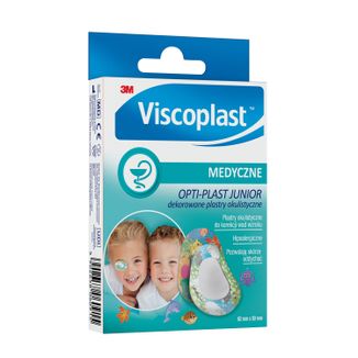 Viscoplast Opti-plast Junior, plastry okulistyczne dla dzieci, dekorowane, 62 mm x 50 mm, 10 sztuk - 4 - zdjęcie produktu