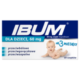 Ibum dla dzieci 60 mg, czopki od 3 miesięca, 10 sztuk - miniaturka zdjęcia produktu