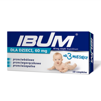 Ibum dla dzieci 60 mg, czopki od 3 miesięca, 10 sztuk - 2 - zdjęcie produktu