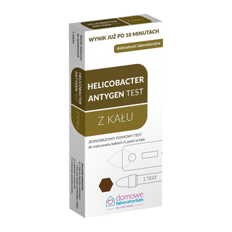 Domowe Laboratorium Helicobacter Antygen Test, domowy test do wykrywania bakterii H. pylori w kale, 1 sztuka USZKODZONE OPAKOWANIE Domowe Laboratorium Helicobacter Antygen Test, domowy test do wykrywania bakterii H. pylori w kale, 1 sztuka USZKODZONE OPAKOWANIE - zdjęcie produktu