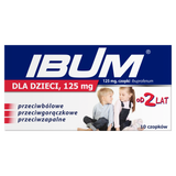 Ibum dla dzieci 125 mg, czopki, od 2 lat, 10 sztuk - miniaturka zdjęcia produktu