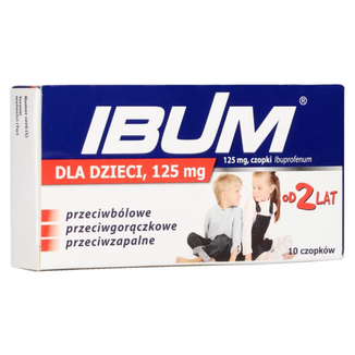 Ibum dla dzieci 125 mg, czopki, od 2 lat, 10 sztuk - 2 - zdjęcie produktu