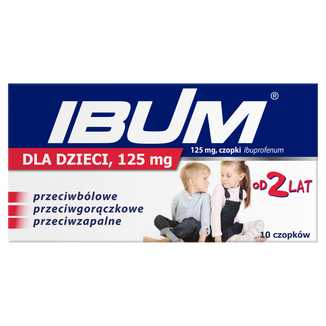 Ibum dla dzieci 125 mg, czopki, od 2 lat, 10 sztuk - zdjęcie produktu