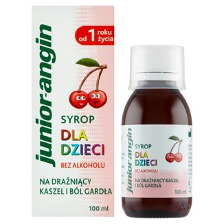 Junior-angin, syrop dla dzieci od 1 roku życia, smak czereśniowy, 100 ml - 2 - zdjęcie produktu