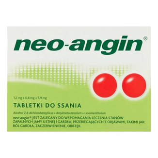Neo-Angin 1,2 mg + 0,6 mg + 5,9 mg, 36 tabletek do ssania - zdjęcie produktu
