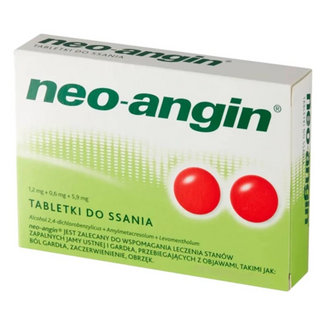 Neo-Angin 1,2 mg + 0,6 mg + 5,9 mg, 36 tabletek do ssania - 2 - zdjęcie produktu