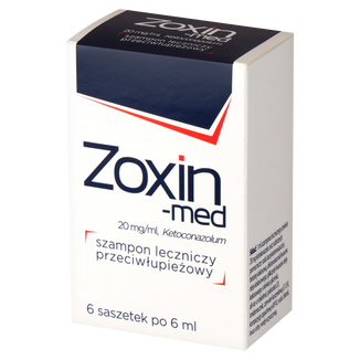 Zoxin-Med 20 mg/ ml, szampon leczniczy przeciwłupieżowy, 6 ml x 6 saszetek - 2 - zdjęcie produktu