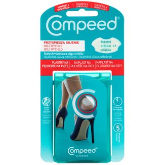 Compeed, plastry na pęcherze na piętę, średnie, 5 sztuk - zdjęcie produktu