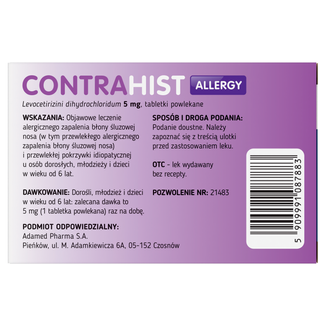 Contrahist Allergy 5 mg, 10 tabletek powlekanych - 3 - zdjęcie produktu
