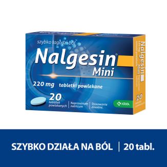 Nalgesin Mini 220 mg, 20 tabletek powlekanych - 2 - zdjęcie produktu