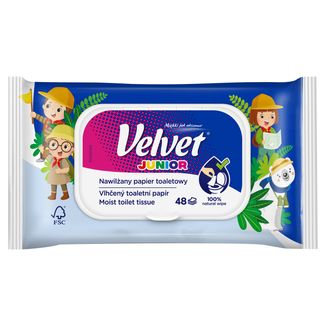 Velvet Junior, papier toaletowy nawilżany, z klipsem, 42 sztuki - 2 - zdjęcie produktu