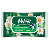 Velvet, papier toaletowy nawilżany, Camomile & Aloe Vera,  z klipsem, 48 sztuk - miniaturka zdjęcia produktu