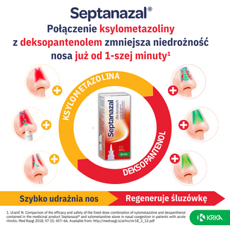 SeptaNazal dla dorosłych (1 mg + 50 mg)/ ml, aerozol do nosa, 10 ml USZKODZONE OPAKOWANIE - 5 - zdjęcie produktu