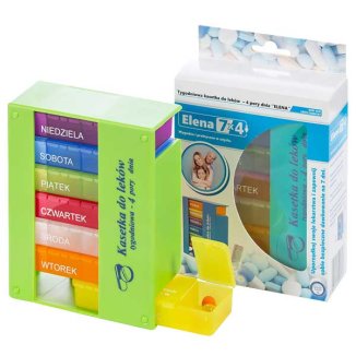El-Comp Elena, kasetka do leków, tygodniowa, 4-komorowa - 2 - zdjęcie produktu