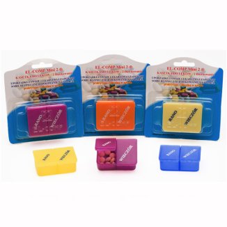 El-Comp Mini 2, kasetka do leków dzienna, 2-komorowa - 2 - zdjęcie produktu