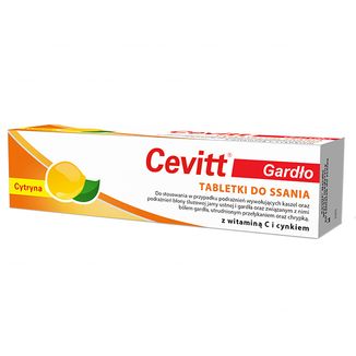 Cevitt Gardło, cytryna, 20 tabletek do ssania KRÓTKA DATA - zdjęcie produktu