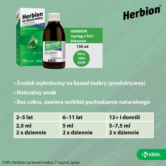 Herbion na kaszel mokry 7 mg/ ml, syrop, 150 ml - 4 - zdjęcie produktu