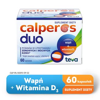 Calperos Duo, wapń 500 mg, witamina D 880 IU, 60 tabletek - 2 - zdjęcie produktu