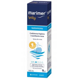 Marimer Baby, woda morska izotoniczna, spray do nosa, od urodzenia, 100 ml USZKODZONE OPAKOWANIE - zdjęcie produktu