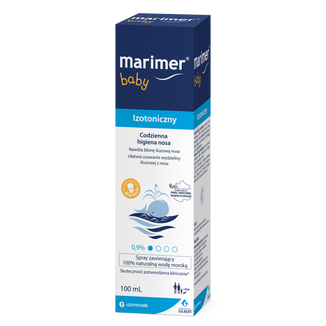 Marimer Baby, woda morska izotoniczna, spray do nosa, od urodzenia, 100 ml - zdjęcie produktu