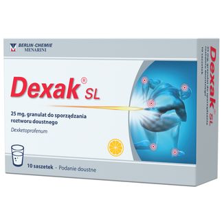 Dexak SL 25 mg, granulat do sporządzania roztworu doustnego, 10 saszetek - zdjęcie produktu