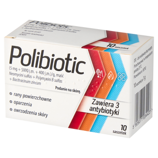 Polibiotic 5 mg + 5000 j.m + 400 j.m, maść, 10 saszetek po 1 g - 2 - zdjęcie produktu