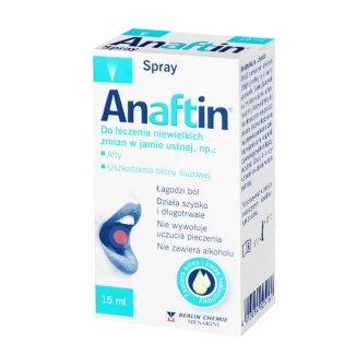 Anaftin, spray do leczenia niewielkich zmian w jamie ustnej, 15 ml - zdjęcie produktu