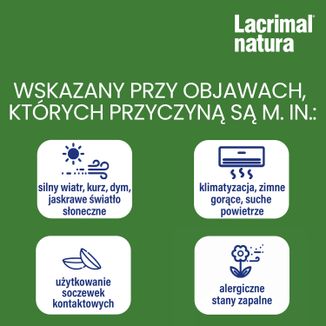 Lacrimal Natura, krople na podrażnione oczy, 10 ml - 6 Lacrimal Natura, krople na podrażnione oczy, 10 ml - 6 - zdjęcie produktu