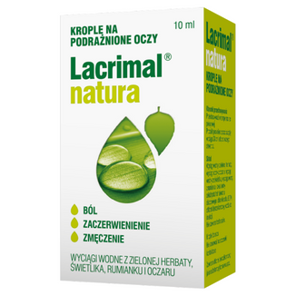 Lacrimal Natura, krople na podrażnione oczy, 10 ml - zdjęcie produktu