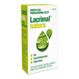 Lacrimal Natura, krople na podrażnione oczy, 10 ml - 2 Lacrimal Natura, krople na podrażnione oczy, 10 ml - 2 - zdjęcie produktu