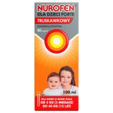 Nurofen dla dzieci Forte truskawkowy 40 mg/ ml, zawiesina doustna, od 3 miesiąca do 12 lat, 100 ml - miniaturka zdjęcia produktu